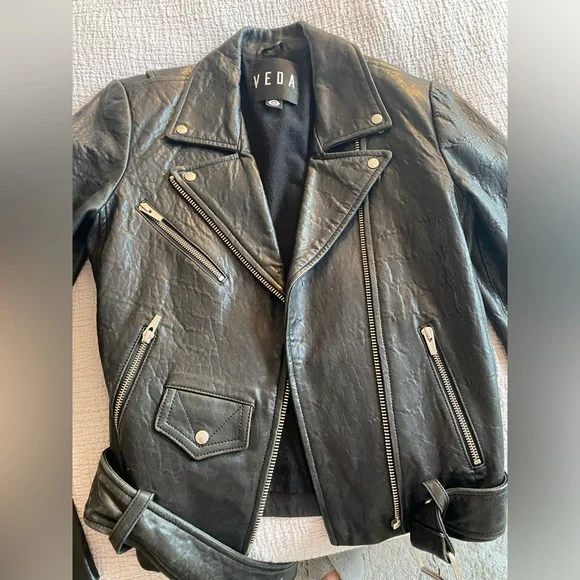 Veda Jackets Coats Veda Jayne Classic Leather Jacket Size P